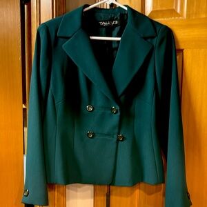 Tahari petites, forest green blazer
